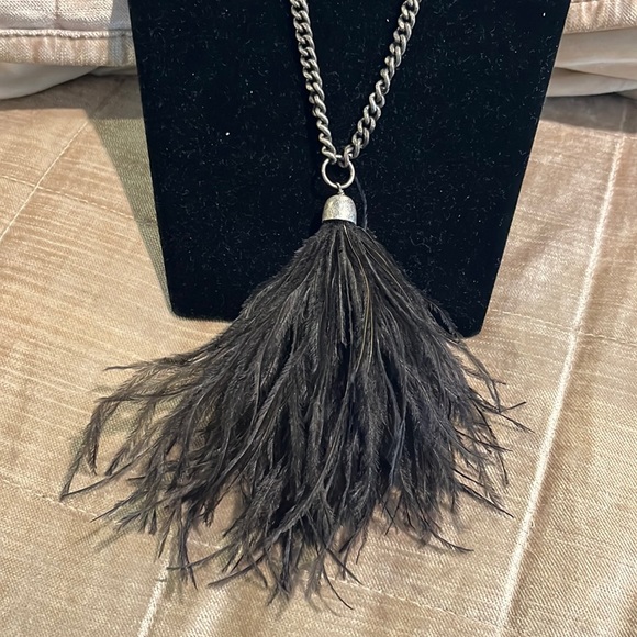 J Crew feather boa tassel long necklace - Picture 1 of 6